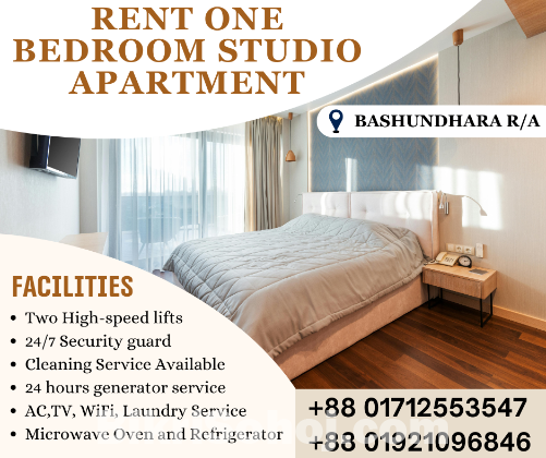 Furnished 1Room Studio Apartment RENT in Bashundhara R/A